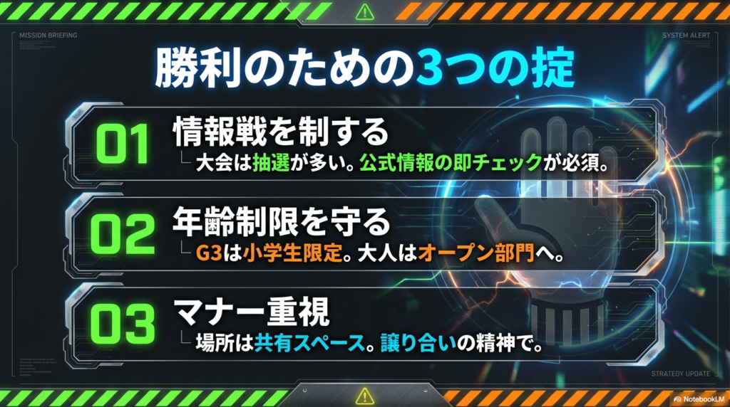 ベイブレード大会で勝利するための3つの掟 情報収集や年齢制限の遵守、マナー重視などイベント参加で勝つために守るべき3つのルールの解説