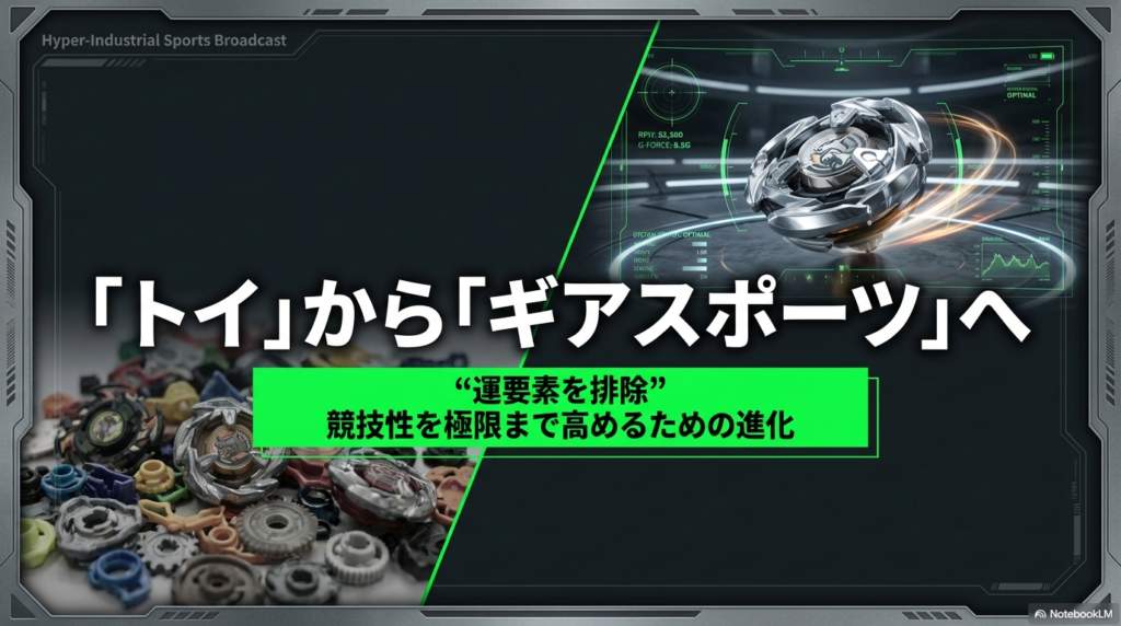 運要素を排除し競技性を極限まで高めたギアスポーツへの進化プロセス。
