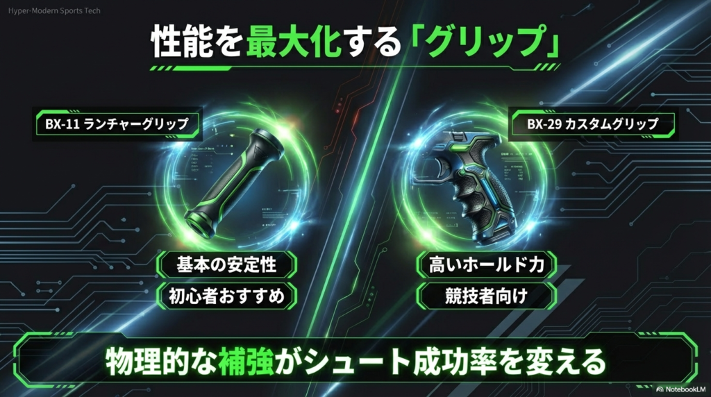 性能を最大化するランチャーグリップの選び方 BX-11ランチャーグリップとBX-29カスタムグリップのそれぞれの特徴と物理的な補強効果についての解説