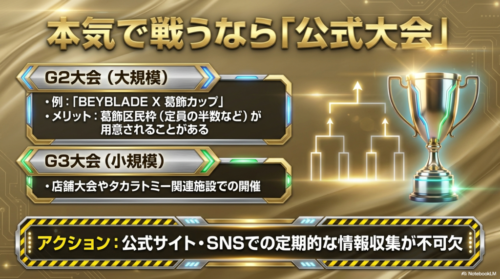 葛飾区での公式大会と区民枠 葛飾区で開催されるベイブレードG2大会の実績と区民優遇枠のメリット