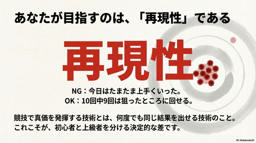 ルーティーンの設定、スマホでのフォーム撮影、数値目標の設定という、シュートの再現性を高めるための具体的な練習ステップ 。