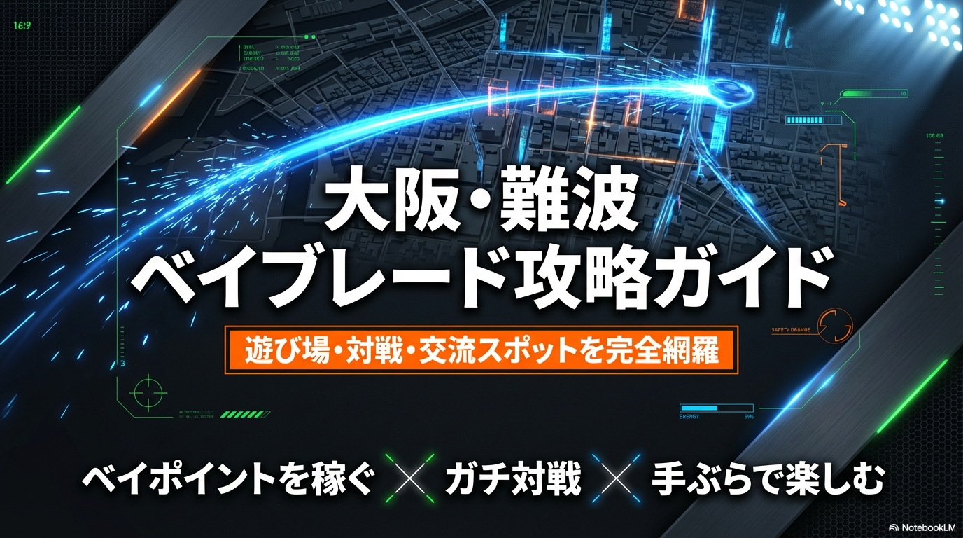 大阪と難波でベイブレードが遊べる場所や対戦スポットを網羅した攻略ガイドの表紙