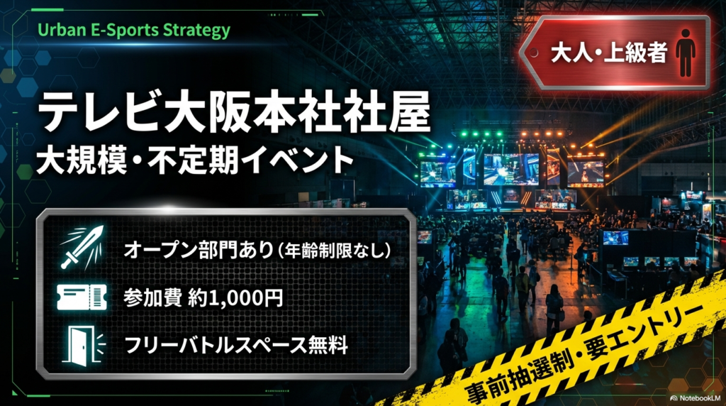 テレビ大阪本社での大規模ベイブレードイベント テレビ大阪本社社屋で開催される大人も参加可能なオープン部門や無料フリーバトルスペースのイベント情報