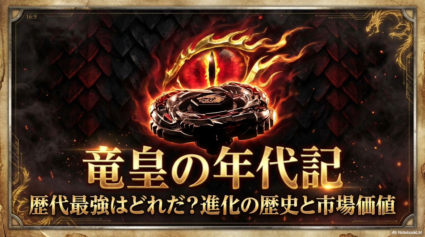 メタルファイトベイブレードに登場するエルドラゴの歴代最強モデルと進化の歴史を解説したスライドの表紙です。