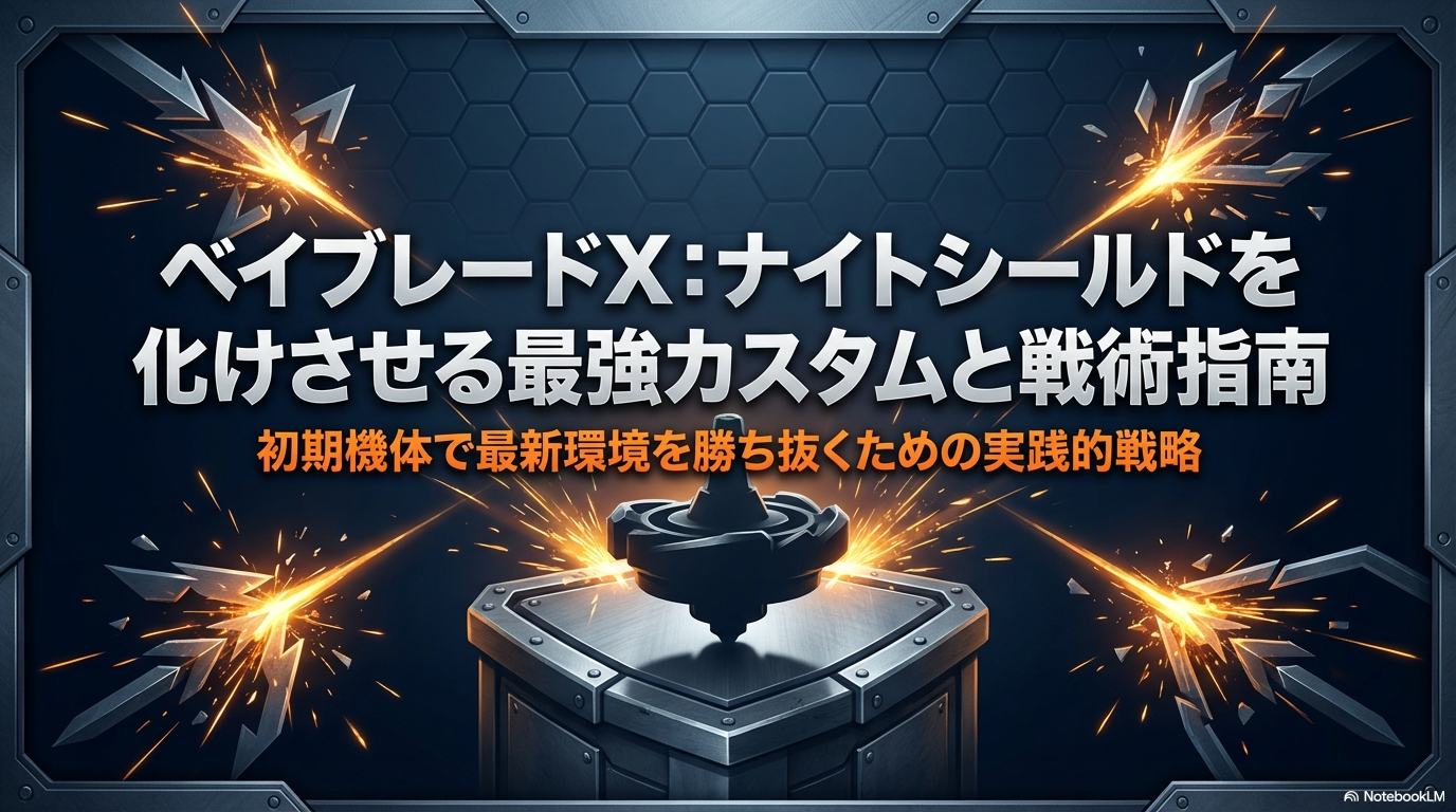 ベイブレードXのナイトシールドを使い、最新の環境で勝ち抜くための実践的な戦略をまとめたガイドの表紙画像です。